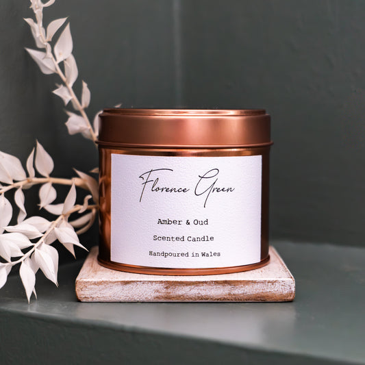 Amber & Oud Medium Tin Candle