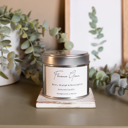 Mint & Eucalyptus Essential Oil Tin Candle | Florence Green