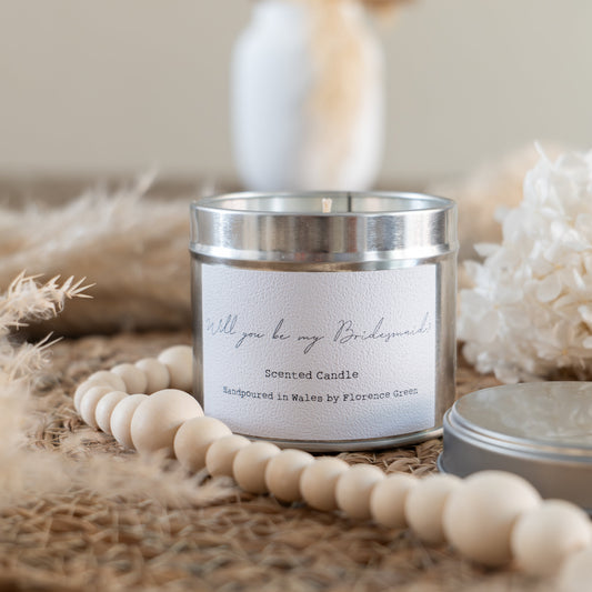 Will you be my bridesmaid proposal candle in gift box