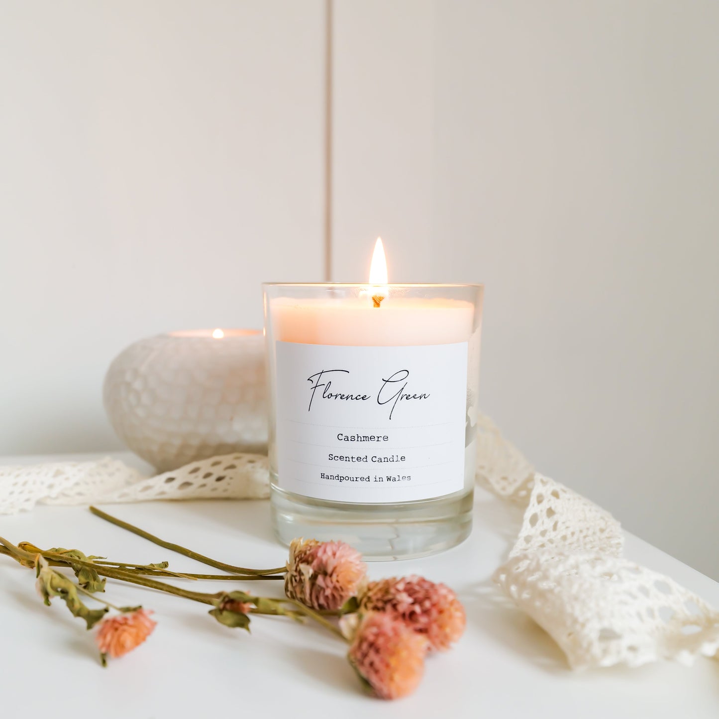 Cashmere Large Glass Candle