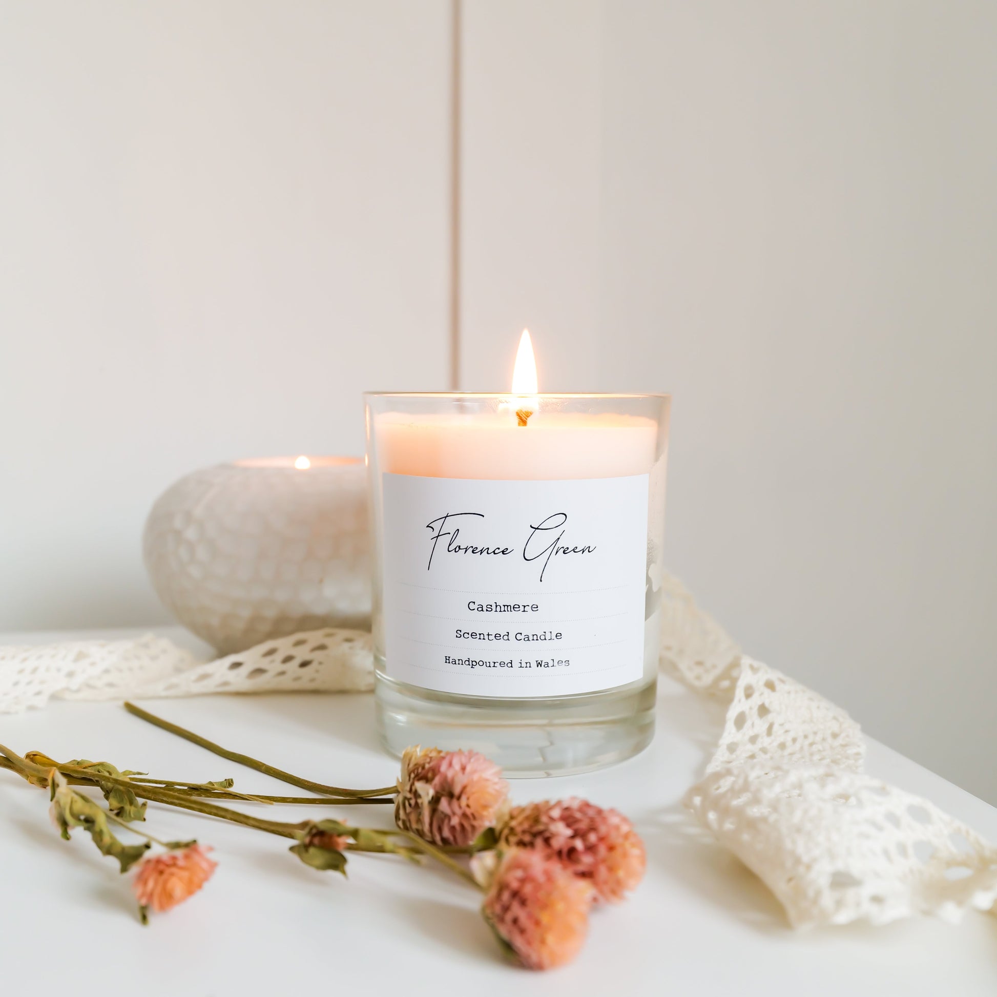 Cashmere Large Glass Candle