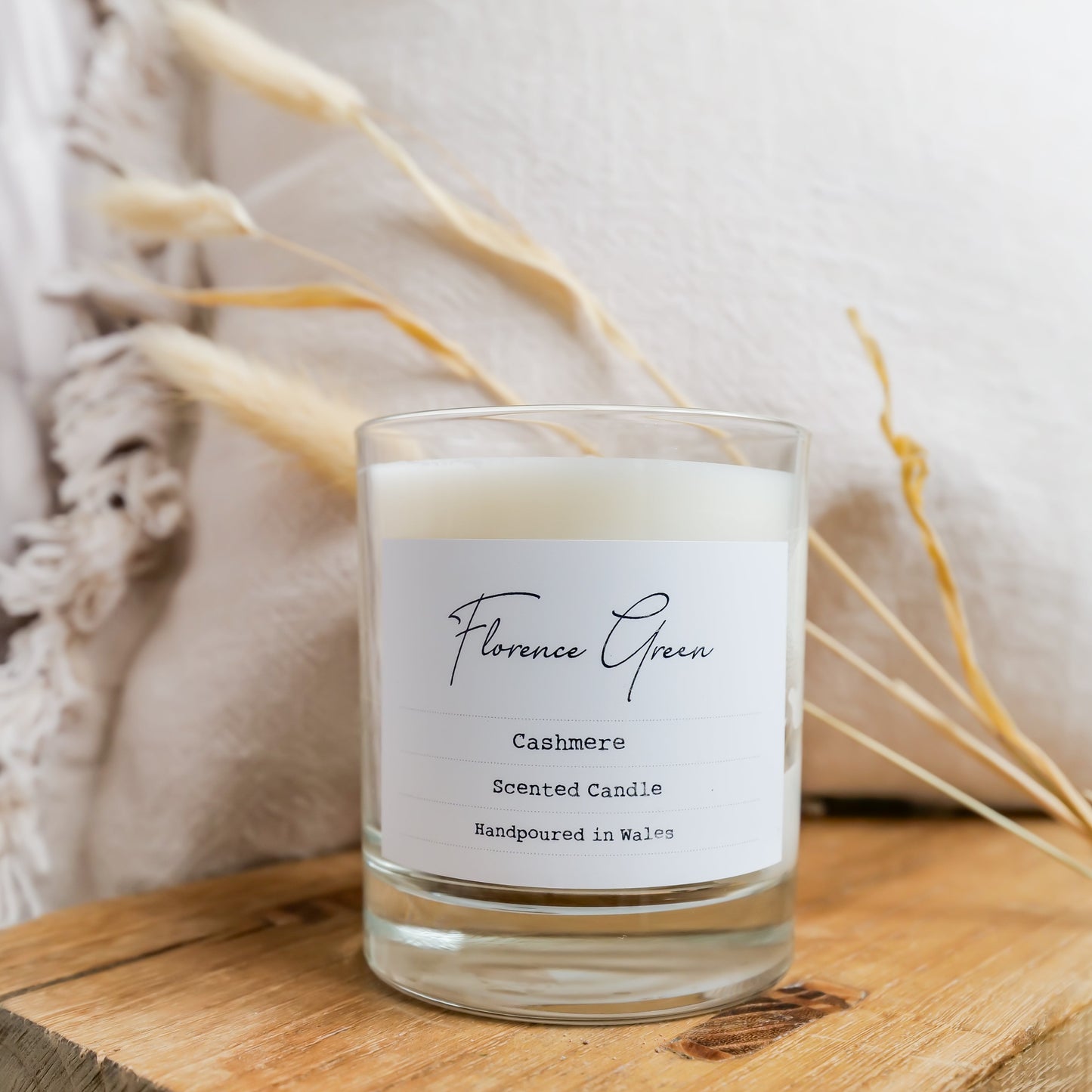 Cashmere Large Glass Candle