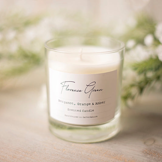 Bergamot, Orange & Amber Large Glass Candle