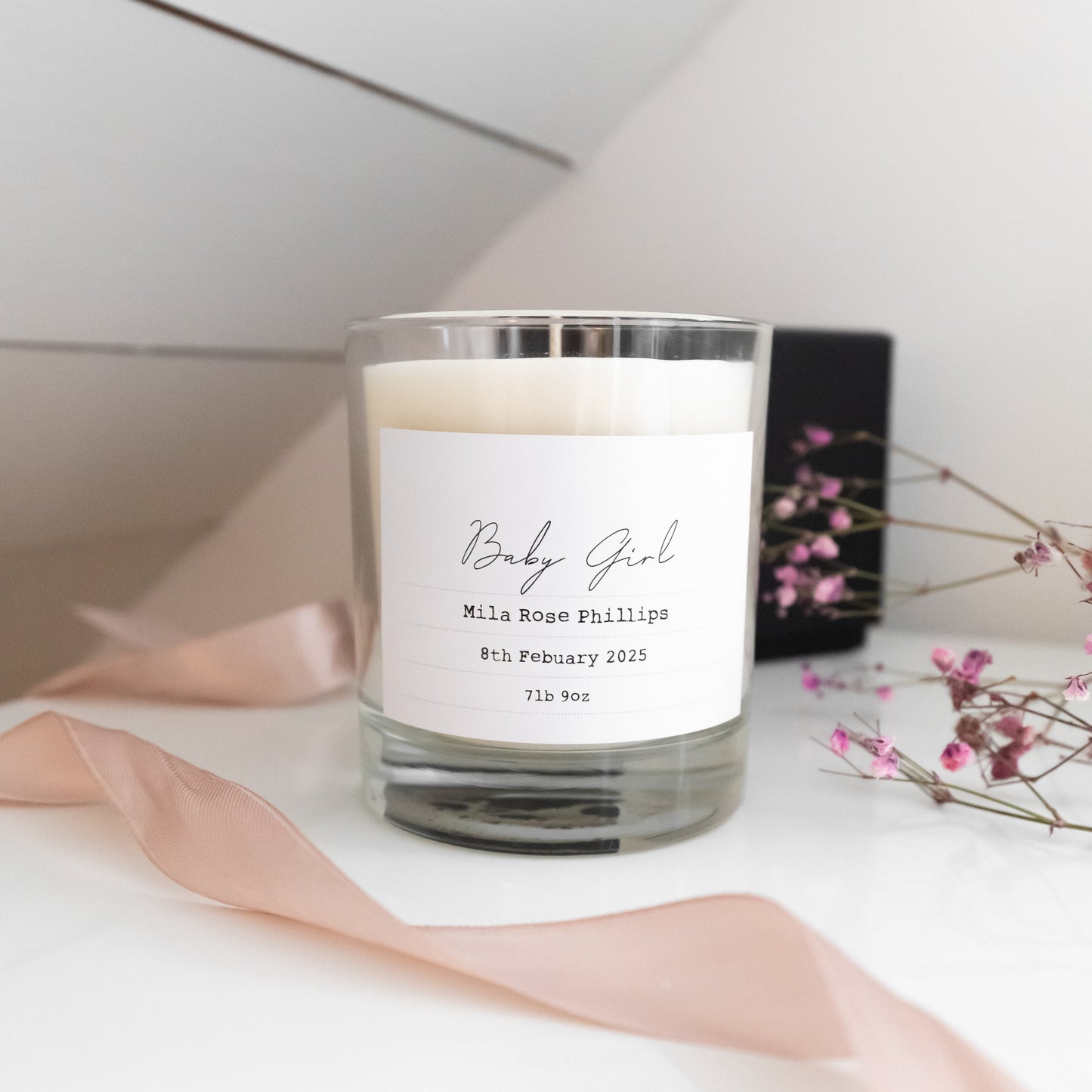 Personalised Large Glass Candle