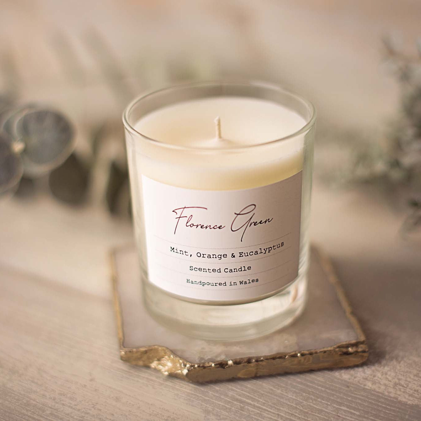 Mint & Eucalptus Large Glass Candle