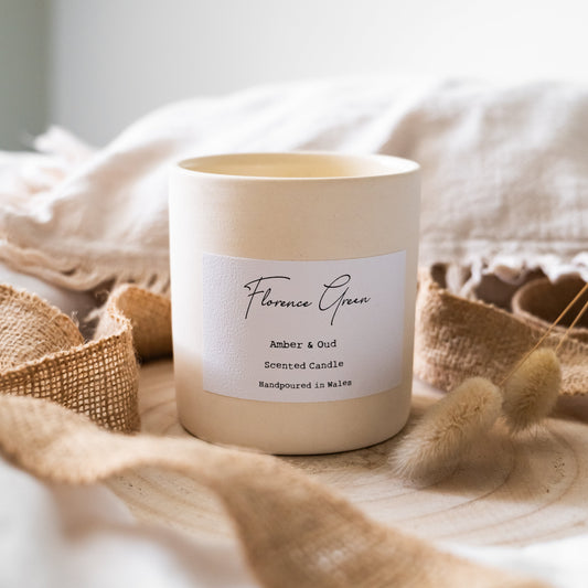 Amber & Oud Large Ceramic Candle