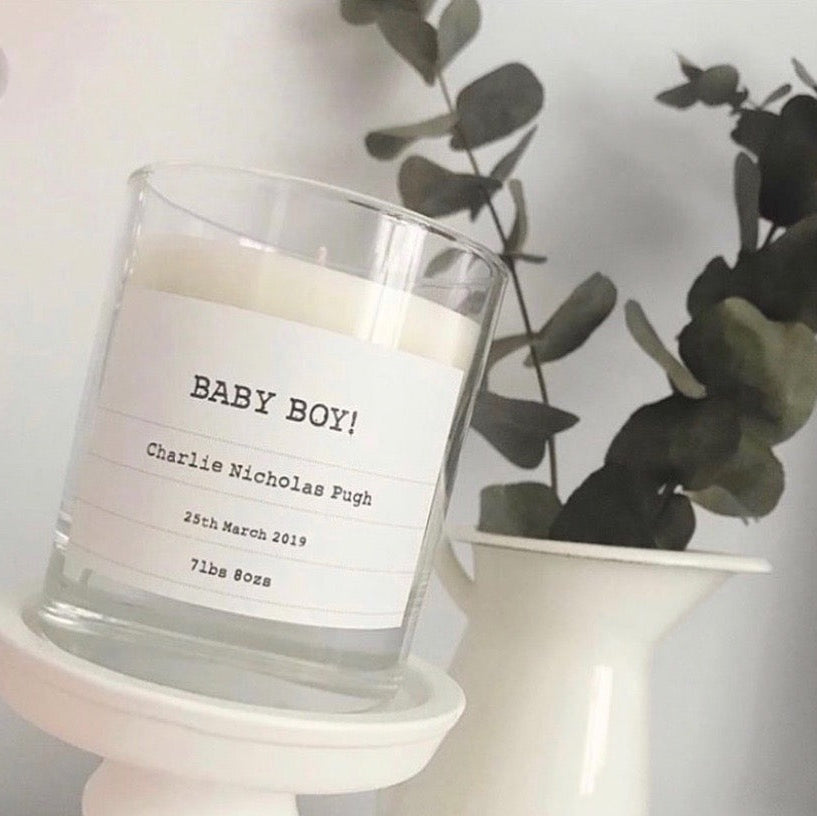 Personalised Large Glass Candle