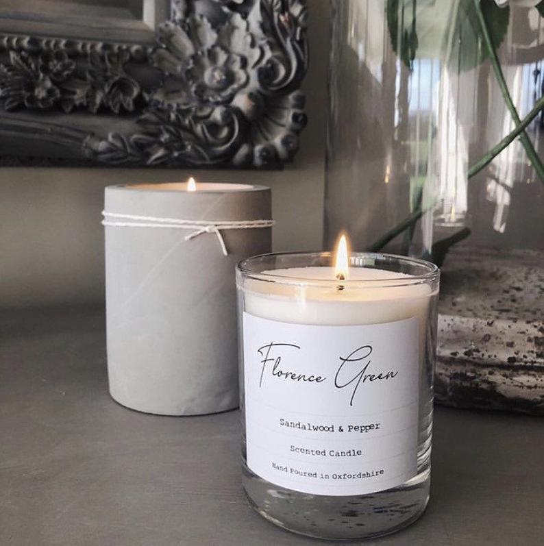 Sandalwood & Pepper Large Glass Candle