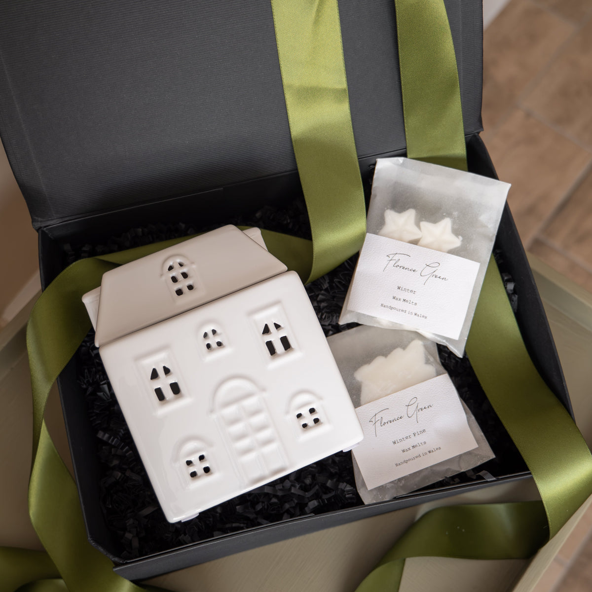 Ceramic Townhouse Wax Burner Gift Set | Florence Green