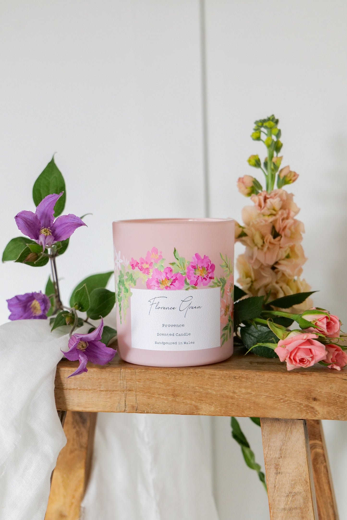 PRE ORDER - Huxley & Mabel X Florence Green Handpainted Double Wick Candle
