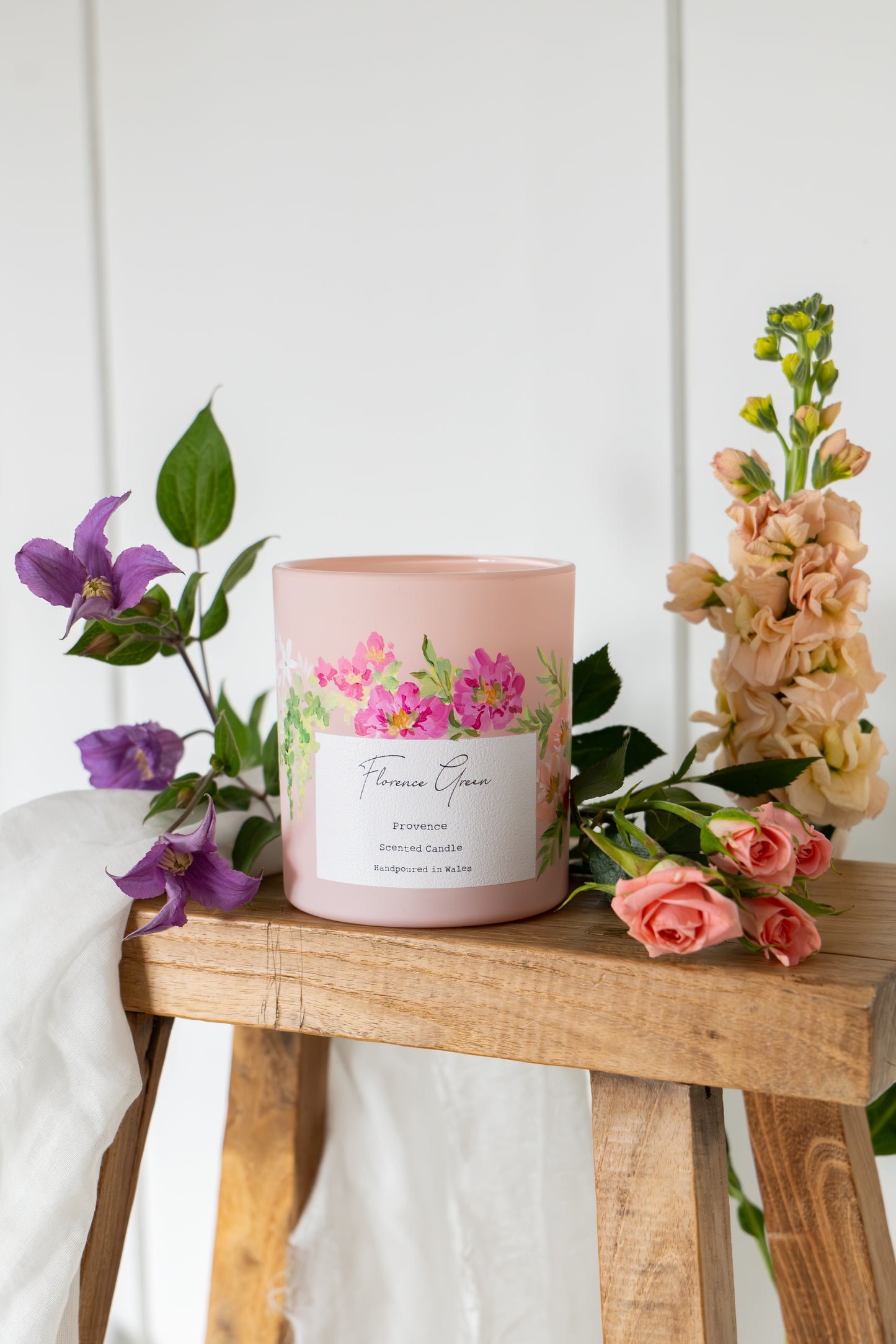 PRE ORDER - Huxley & Mabel X Florence Green Handpainted Double Wick Candle