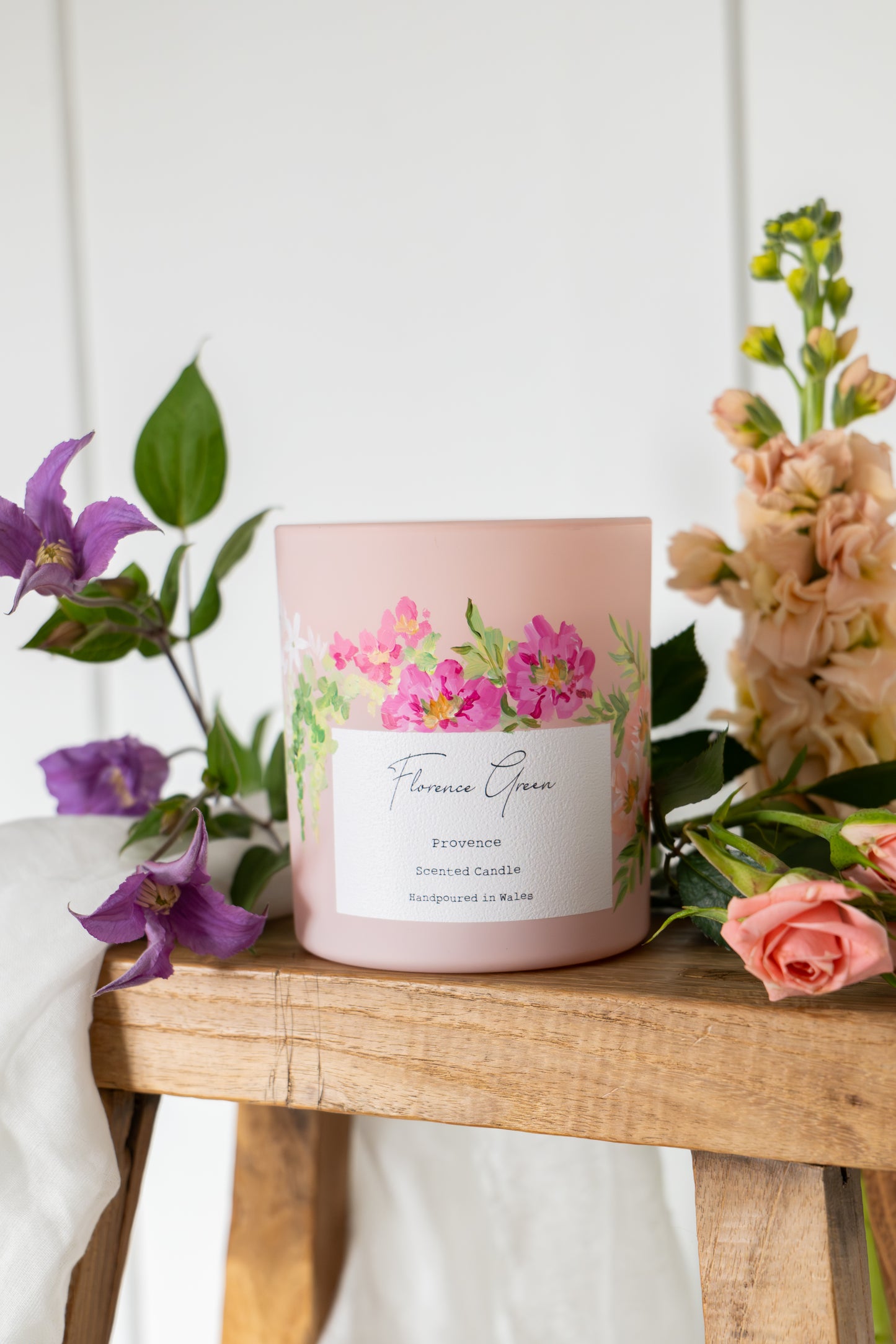 PRE ORDER - Huxley & Mabel X Florence Green Handpainted Double Wick Candle