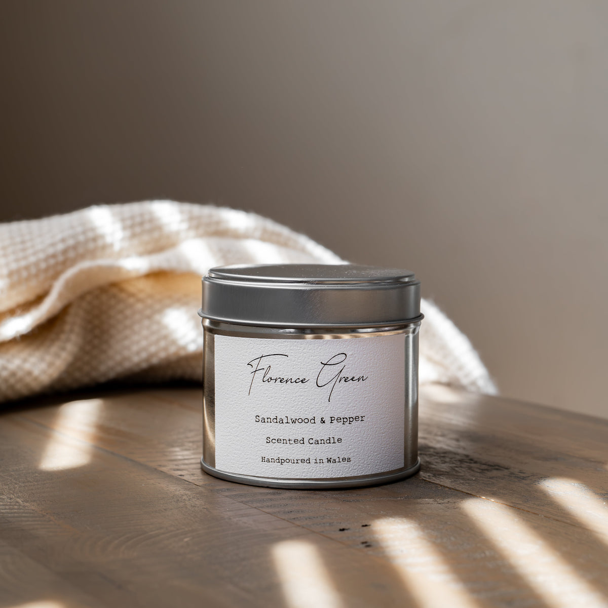 Sandalwood & Pepper Scented Soy Candle| Florence Green