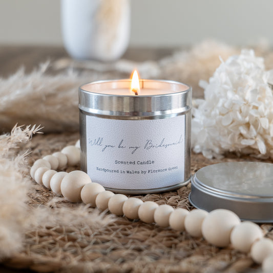 Will you be my bridesmaid proposal candle in gift box